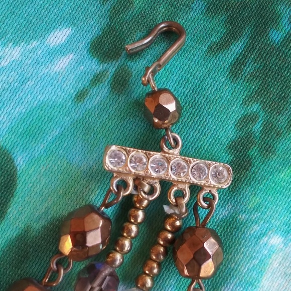 1950s Copper Crystal Multi Strand Necklace - Picture 9 of 9